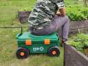 Dārza rati ar 360° sēdekli un uzglabāšanu, FLO, 90230, 80 kg slodze, 4 riteņi, ergonomisks dizains