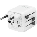 Compact travel power adapter with compatibility with EU UK US AUS sockets OnTour One White CNS-TA1005W CANYON