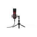 Endorfy Solum Streaming T Black PC mikrofon EY1B003, 24 bit, 48 kHz, 1.8 m, USB, statiiv, k&otilde;rvaklappide v&auml;ljund