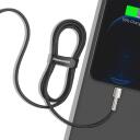 Baseus USB kabelis Lightning CALJK-A01, 1m, 2.4A, 480MB/s, cinko aliuminio + nailono pintas
