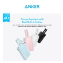 Kompakts un praktisks premium ārējais uzlādes akumulators ar 4 pieslēgvietām USB Lightning 2 × USB-C 10000 mAh 30 W zils A1680031 Anker Zolo