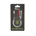 White Shark Helikabel WS-354P-2X35, 0,2m, 3,5mm 3Pin M, 2x3,5mm 4Pin F, kullatud pistikud, vaskkaablid