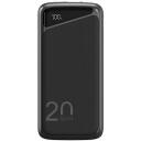 Navitel Power Bank PWR20 MX Black, 20000mAh, 3.7V, 74Wh, 2 USB-A porti, kahepoolsed USB-C port