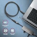 Axagon Kabelio prailgintuvas BUCM32-CF05AB 0.5m, juodas, USB-C į USB-C, 20Gbps, PD 240W, 5A, 8K HD vaizdo