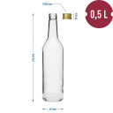 500 ml sirge viinapudel keeratavate korkidega BROWIN 631405, 8 tk, 500 ml