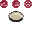 Must kaas Ø43, 10 tk BROWIN 136107, 4 konksu