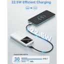 Vention Power Bank FHKW0 10000 mAh, 22.5 W, 2xUSB-A, 1xUSB-C, Micro USB, baltas