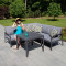 Sodo baldų komplektas ADRIAN stalas, kampinė sofa 21181 HOME4YOU