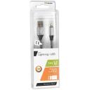 Tracer USB kaabel, TRAKBK46268, 1m, 2.0, Lightning USB-A, must ja h&otilde;bedane, 1 tk pakendis