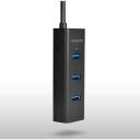 Axagon USB centras HUE-S2B 4 USB 3.0 prievadai, 30 cm laidas, 2A įkrovimas, matinė korpusas
