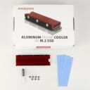 Axagon SSD jahuti M.2 CLR-M2, 76 x 24 x 10 mm, punane, 3 soojusjuhtivad padjad, paigaldusmaterjal, kruvikeeraja