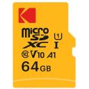 Kodak microSDXC 64GB, EKMSDM64GXC10K, 64GB, UHS-I, V10, A1, 90MB/s, 25MB/s, microSDXC adapter