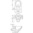 Cersanit Rippuv WC komplekt 1067382, 12.5 - 25 cm, 51 cm, 112 - 132 cm, Duroplast, Metall, Koos paagiga, Nupuga