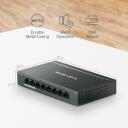 Mercusys Darbo komutatorius MS108GP, 8x 10/100/1000 Mbps, 7 PoE+ prievadai, 65 W, Valdomas, Metalinis korpusas, Plug and Play