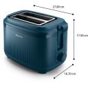 Philips Toaster HD2511/70, 830 W, 220-240 V, 50-60 Hz, 2 riekelės, Mėlyna, Plastikas, 0.85 m laidas, 8 rudos lygiai