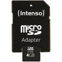 Intenso atminties kortelė micro SDHC 3403450 4 GB, skaitymo greitis 20 MB/s, ra&scaron;ymo greitis 5 MB/s, klasė 4, juoda