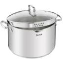 Tefal Кастрюля 32G7196455 28 см, 10 л, серебристая, нержавеющая сталь, с крышкой, подходит для электрических, газовых, галогенных