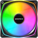 Montech Korpusinis ventiliatorius RX120 PRO BLACK 3 IN 1, 120mm, 1600RPM, 72.3CFM, 1.63mmH2O, HDB, 20 LED, RGB valdiklis