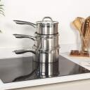 Salter Pannas BW06734EU7, 16cm/18cm/20cm, nerūsējo&scaron;ais tērauds, vāki 3, elektriskā/gāzes/indukcijas