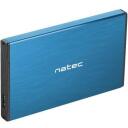 Natec HDD cietā diska korpuss NKZ-1280, 6 Gbit/s, 4 TB, 2.5", USB 3.0, 1 diska atbalsts, alumīnijs, zils