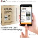Club3D HDMI кабель CAC-1372, 2 м, 48 Гбит/с, 10K 120Hz, 3D, золотые контакты, черный
