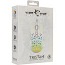 White Shark Pele TRISTAN-W-2 GM-9004, 91g, 143mm, 65mm, 38mm, 6 pogas, 1.8m, 50-12800 DPI, RGB, programmējami taustiņi