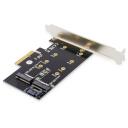 Digitus M.2 NGFF/NVMe SSD PCI Express kaart DS-33170, 2x M.2 SATA, 1x SATA, 6 Gbps, PCIe 3.0