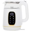 Adler Kettle with LED Display AD 1305wg, 2200 W, 1.7 L, Plastic, 360&deg; rotational base, White/Gold