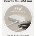 Anker MagGo Power Bank A1654G21, 10000 мАч, 15 Вт, белый, Qi2, ЖК-дисплей, Wireless Power IQ