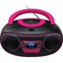 Denver TDB-212 Pink 111141900040, DAB+ Bumbokss, Rozā, 230V, FM radio, Bluetooth, AUX, USB MP3, LED apgaismojums