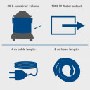 &Scaron;lapio ir sauso valymo dulkių siurblys VC20, Scheppach