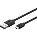 Goobay Micro USB uzlādes un sinhronizācijas kabelis 46800, 1 m, USB 2.0 vīrietis (A tips), USB 2.0 micro vīrietis (B tips), melns