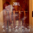 Elektriline puidust suitsuahi 200 L elektrilise külma ja kuuma suitsugeneraatoriga dragON Jet 1 81×63×163 cm 330360 Browin