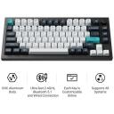 Keychron Klaviatuur Q1M-M4 RGB, 81 nuppu, 2.4 GHz, Bluetooth 5.1, mehaanilised l&uuml;litid, PBT klahvid, 1000 Hz, must