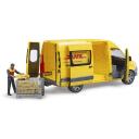 Bruder Buss MB Sprinter DHL figuuriga, 1:16, kollane, 16.3cm, 18.5cm, 43.5cm, 4 aastat, plastmass