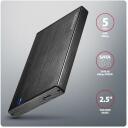 Axagon HDD korpusas EE25-XA6C 2,5" USB-C 5Gbps, juodas, 0,6 m laidas