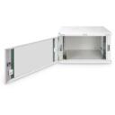 Digitus Sienas montāžas skapis DN-19 07-U-EC, 60 x 45 cm, RAL 7035, stikla durvis, 7U