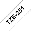 Brother uzlīmju lente TZe-251, TZE251, 8 m, 2.4 cm, melns uz balta, laminēta, TZe, 1 kasete