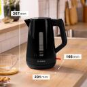 Bosch Kettle | TWK1M123 | Electric | 2400 W | 1.7 L | Plastic | 360&deg; rotational base | Black