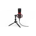 Endorfy Solum Streaming T Black PC mikrofon EY1B003, 24 bit, 48 kHz, 1.8 m, USB, statiiv, k&otilde;rvaklappide v&auml;ljund