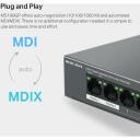 Mercusys Darbo komutatorius MS108GP, 8x 10/100/1000 Mbps, 7 PoE+ prievadai, 65 W, Valdomas, Metalinis korpusas, Plug and Play