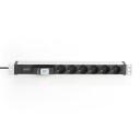 Digitus pagarinātājs DN-95417, 6x kontaktligzda, 2m, 16A, 4000W, alumīnija korpuss, bērnu aizsardzība