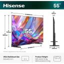 Hisense teler 55E7S, 55", 3840 x 2160, 2 USB, 3 HDMI, Wi-Fi, Dolby Vision, 120W, 9.3kg, VIDAA