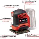 Einhell Akutoitelise k&auml;sih&ouml;&ouml;vel TE-OS 18/113 4460730, 18V, 22 000/min, 1,8mm, tolmu kogumise kast, 2 lihvimisplaati