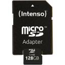 Intenso atminties kortelė MicroSDXC 3413491 128 GB, skaitymo greitis 25 MB/s, klasė 10, atspari vandeniui, smūgiams, SD adapteris