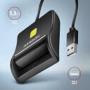 Axagon i&scaron;manioji kortelių skaityklė CRE-SM3N USB 2.0, kabelio ilgis 1.3 m, svoris 57 g, juoda, palaiko T=0 ir T=1, Plug and Play