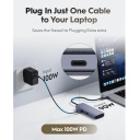 PortMate USB-C 6-in-1 centrmezgls 4K 30Hz HDMI USB-C PD 4x USB-A 3.0 Alumīnija pelēks Cudy UH500