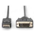 Digitus DisplayPort kaabel lukuga 1080p 60Hz FHD AK-340306-020-S, 2m, DVI-D 24+1 M/M, nikeldatud pind, lukustus