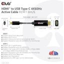 Кабель Club3D HDMI на USB-C CAC-1334 1.8м, HDMI Type A, USB Type-C, сертифицирован по стандартам ROHS, FCC, CE EMI