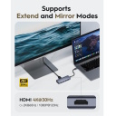 PortMate USB-C 6-in-1 centrmezgls 4K 30Hz HDMI USB-C PD 4x USB-A 3.0 Alumīnija pelēks Cudy UH500